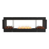 EcoSmart Fire Flex Double Sided 86" Built-in Ethanol Firebox with Decorative Boxes