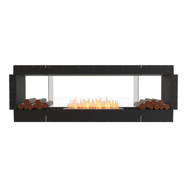EcoSmart Fire Flex Double Sided 86" Built-in Ethanol Firebox with Decorative Boxes