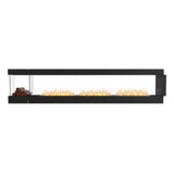 EcoSmart Fire Flex Peninsula 142" Built-in 3-Sided Ethanol Firebox with Left Decorative Box
