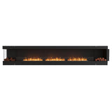EcoSmart Fire Flex 159" Left Corner Built-in Ethanol Firebox with Decorative Boxes Both Sides