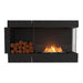 EcoSmart Fire Flex 50" Right Corner Built-in Ethanol Firebox with Decorative Box on the Left