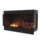 EcoSmart Fire Flex 50" Left Corner Built-in Ethanol Firebox with Decorative Box on the Right
