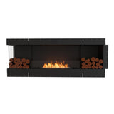 EcoSmart Fire Flex 78" Left Corner Built-in Ethanol Firebox with Decorative Boxes Both Sides