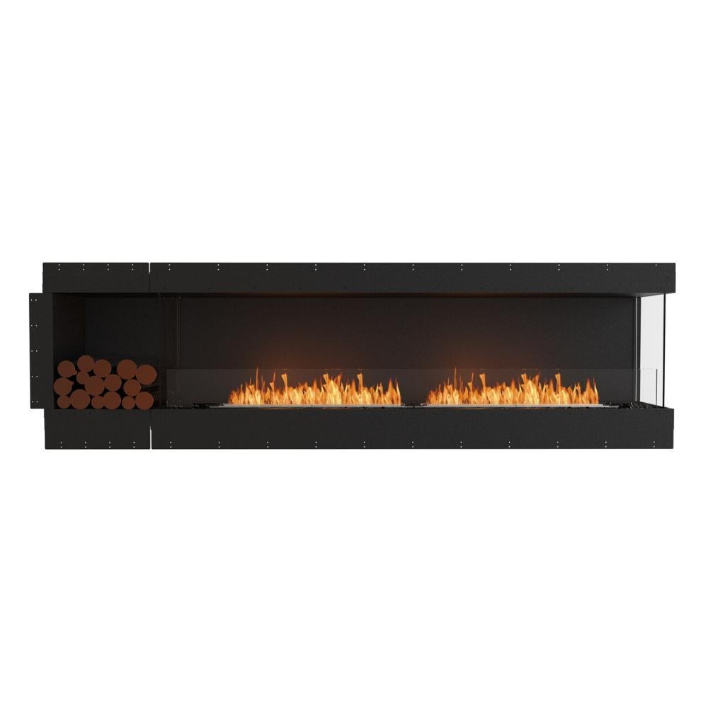 EcoSmart Fire Flex 104" Right Corner Built-in Ethanol Firebox with Decorative Box on the Left