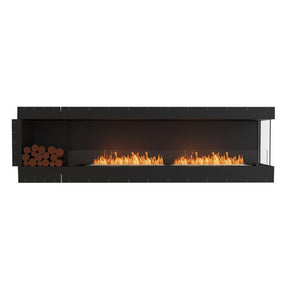 EcoSmart Fire Flex 104" Right Corner Built-in Ethanol Firebox with Decorative Box on the Left
