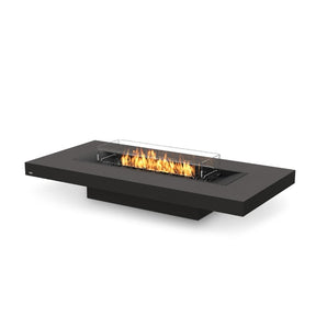 EcoSmart Fire Gin 90 Low 52" Rectangular Concrete Fire Pit Table in Graphite