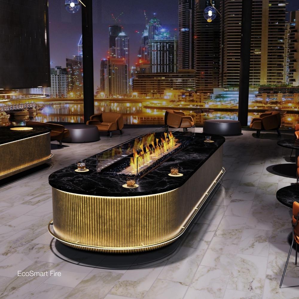 EcoSmart Fire Linear 90 on a diner