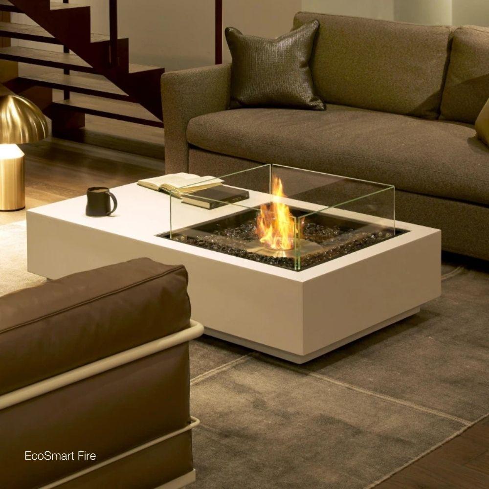 Manhattan 50 Compact Rectangular Fire Pit Table in Lounge Room
