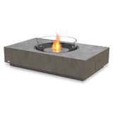 EcoSmart Fire Martini 50" Rectangular Concrete Gas Fire Pit Table in Natural with Fire Screen