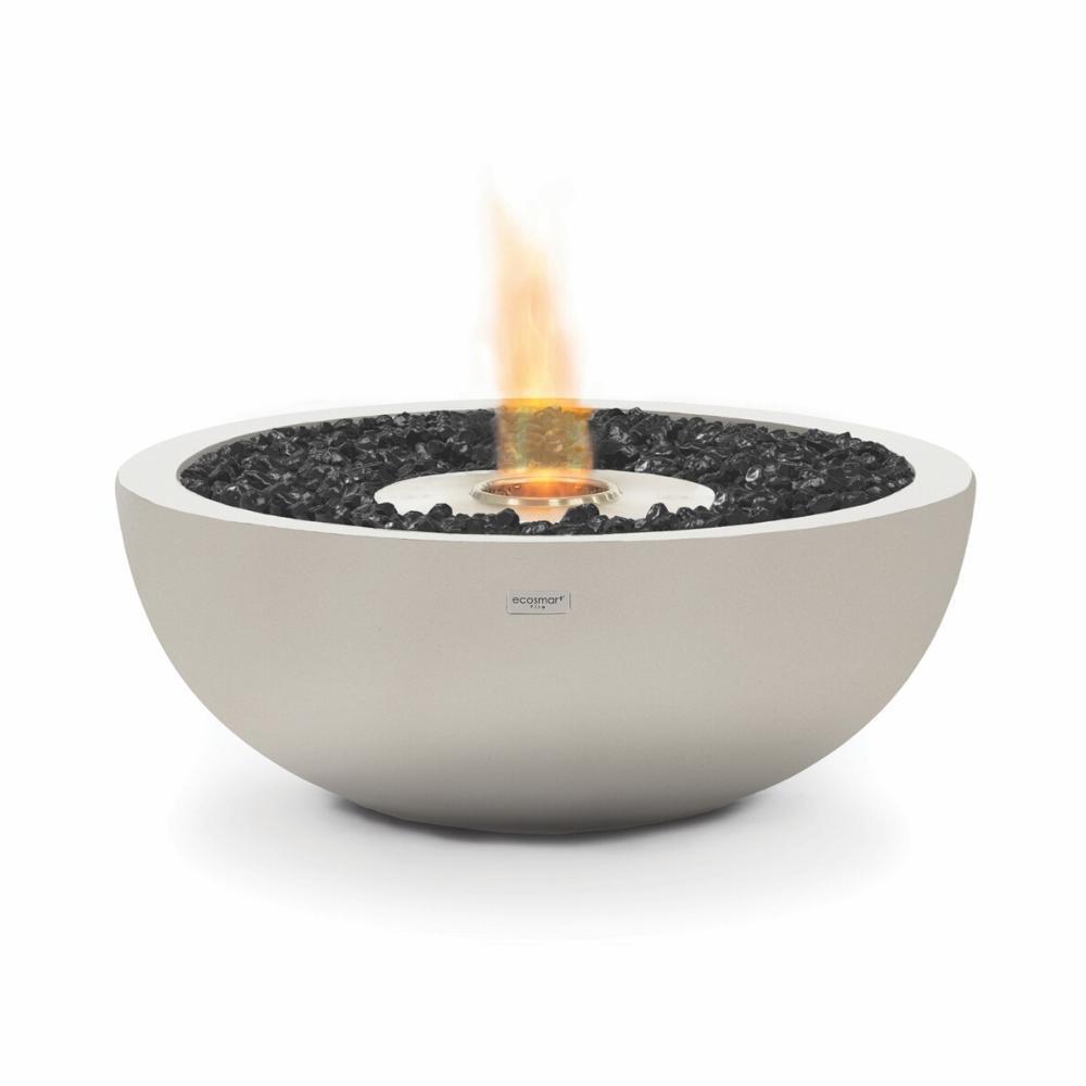 EcoSmart Fire Mix Round Concrete Ethanol Fire Bowl in Bone