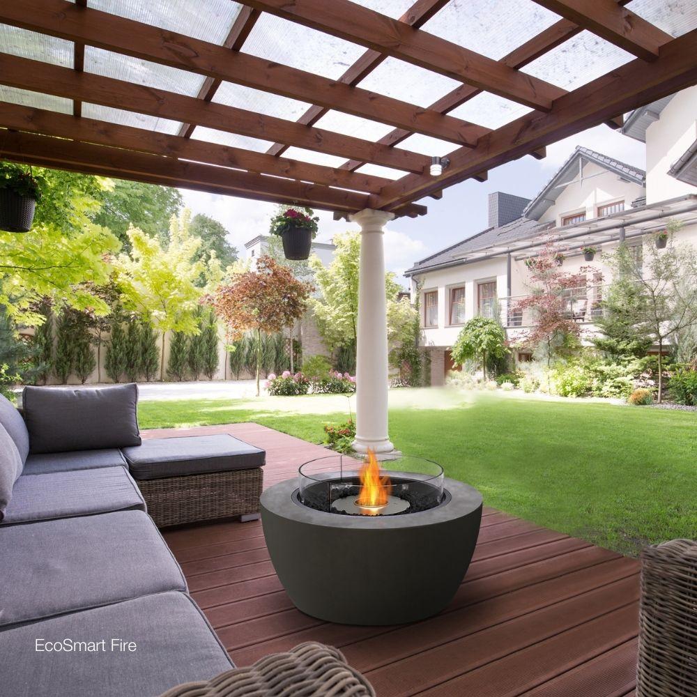 EcoSmart Fire Pod 39" Round Concrete Fire Pit Bowl Lifestyle