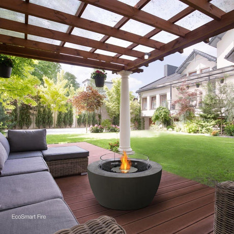 EcoSmart Fire Pod 39" Round Concrete Fire Pit Bowl Lifestyle