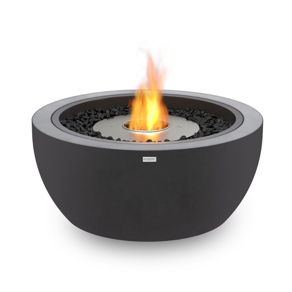 EcoSmart Fire Pod Round Concrete Fire Pit Bowl in Graphite