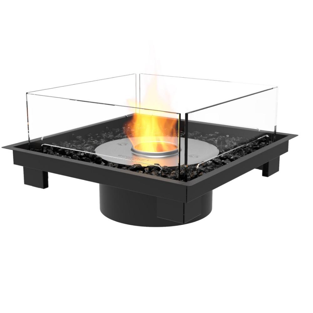 EcoSmart Fire Square 22" Indoor/Outdoor Fire Pit Kit with Triple Fuel Advantage Indoor Model