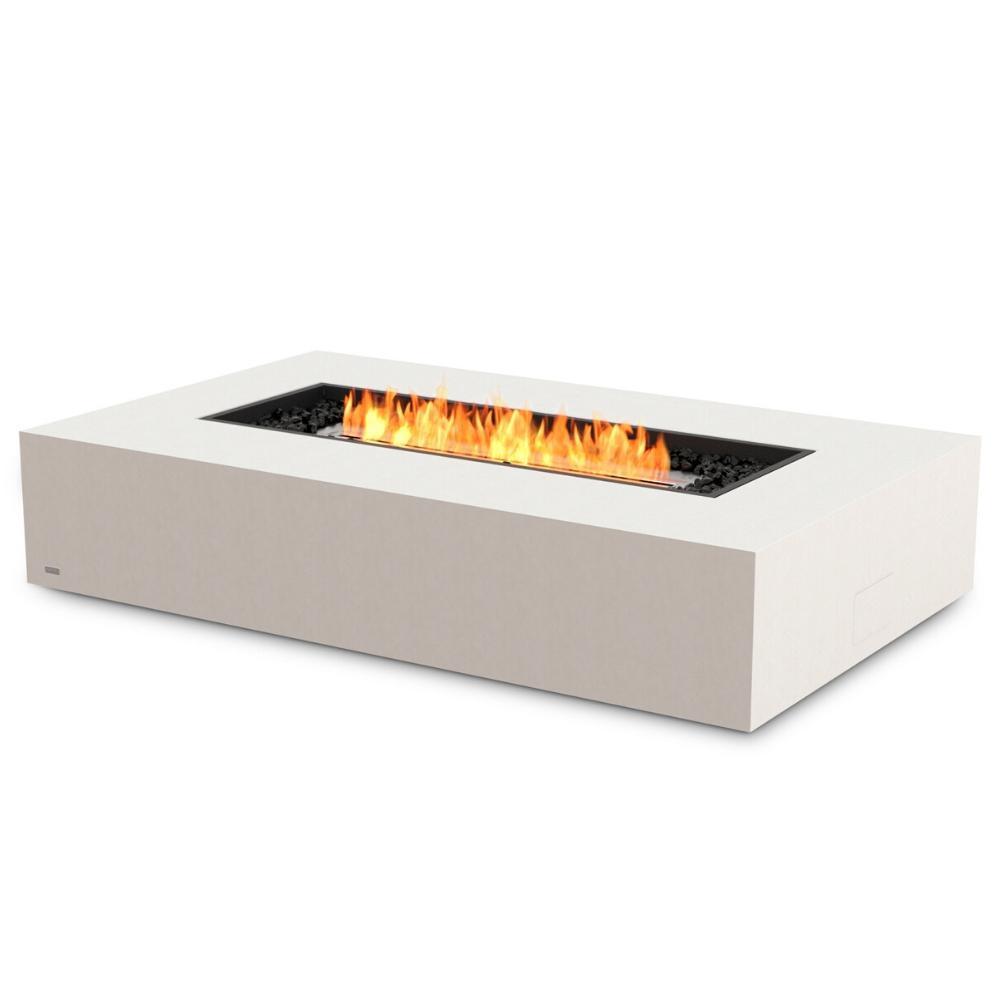 EcoSmart Fire Wharf 65-Inch Rectangular Fire Pit Table in White