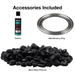 Butane AB8 Efficiency Ring Black Glass Charcoal Included in EcoSmart Fire Nova 850
