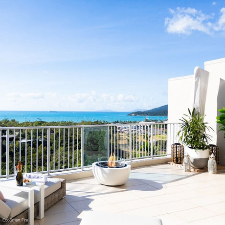 EcoSmart Fire Pod 30-Inch Round Concrete Fire Pit Bowl Outdoors with Optional Fire Screen