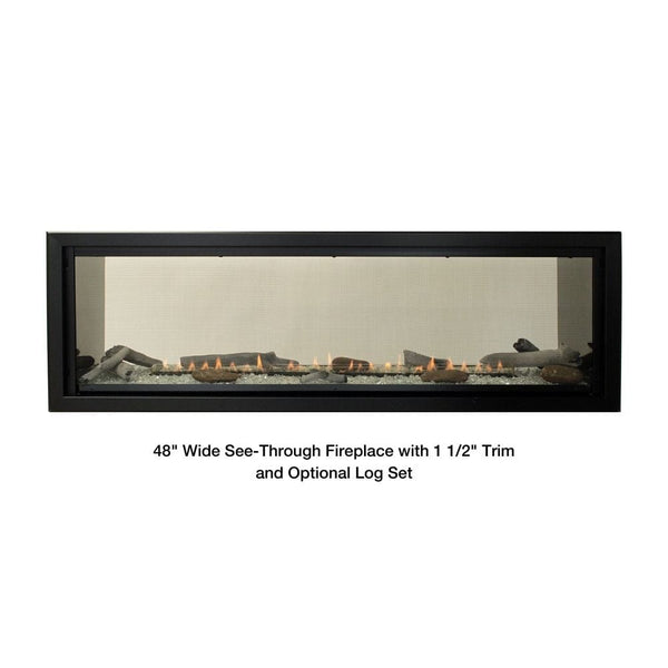 Empire Boulevard 48-Inch Gas Fireplace with 1 1/2-Inch Trim and Optional Log Set