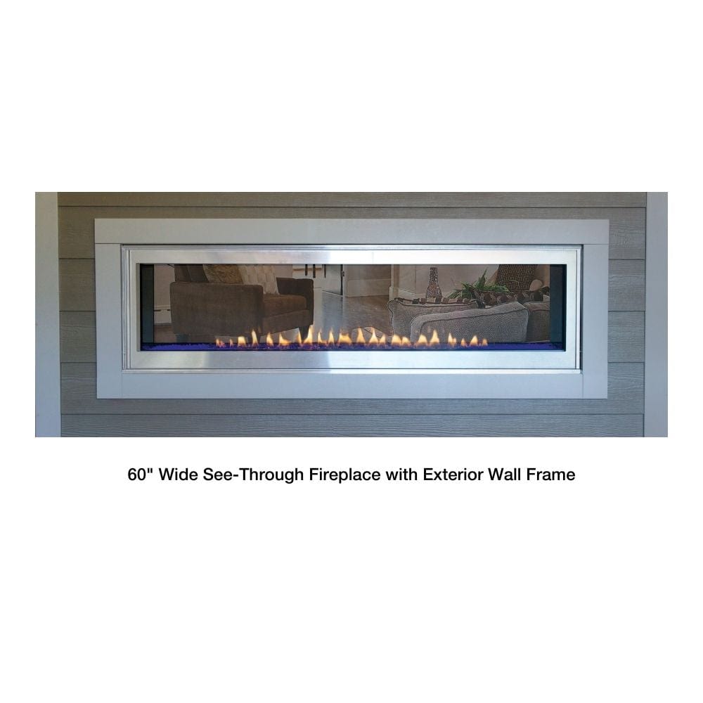 Empire Boulevard 60-Inch See-Through Gas Fireplace with Exterior Frame Kit