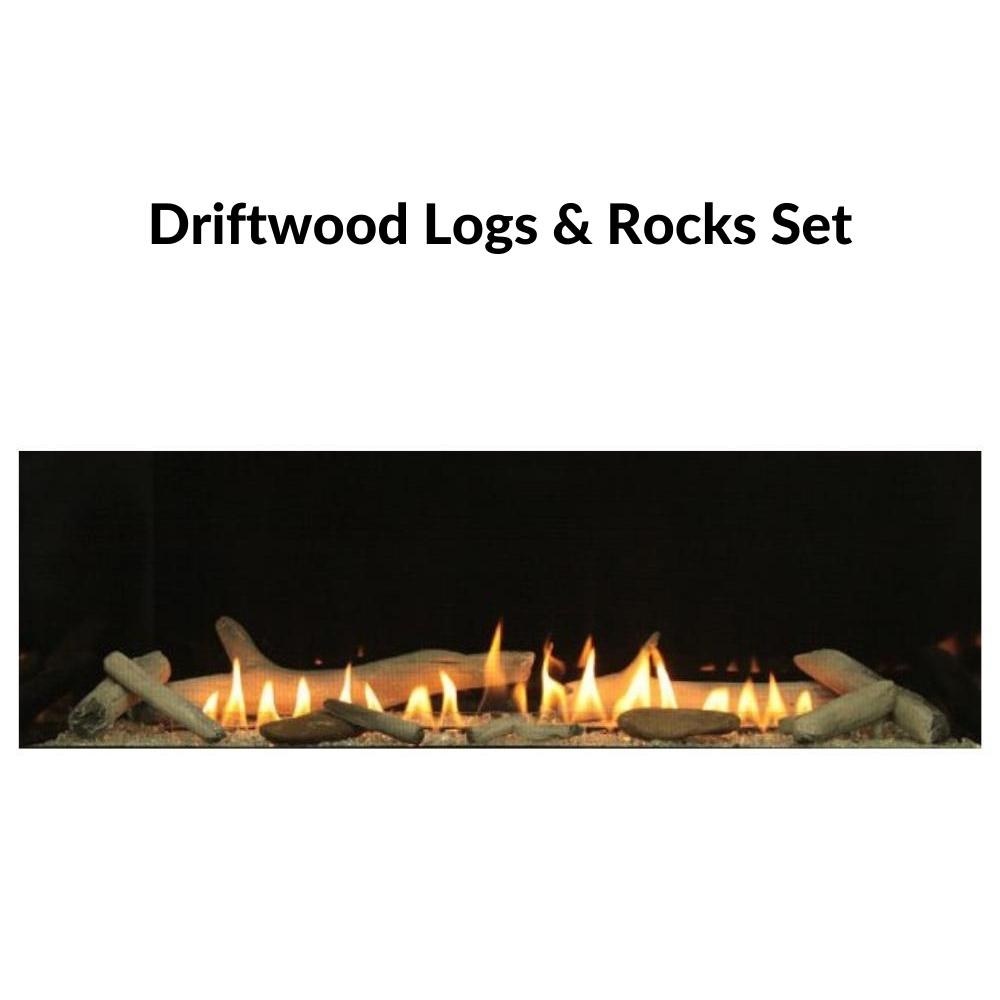 Driftwood Log Set & Rocks