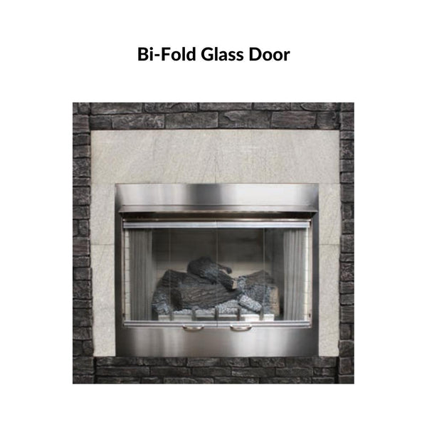 Optional Bi-Fold Glass Door - close-up view
