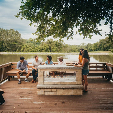 See-Through Fireplace by the Lake