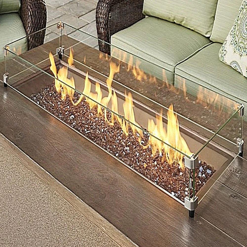 Empire Glass Wind Guard for Linear Fire Pit