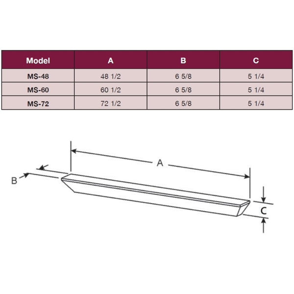 Empire Profile Wood Flush Mantel Shelf Dimensions