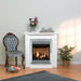 Empire Vail 24" Premium Vent-Free Gas Fireplace in White Cabinet Mantel Lifestyle