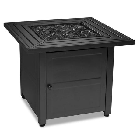 Endless Summer 30" Square Outdoor LP Fire Pit Table with Steel Mantel