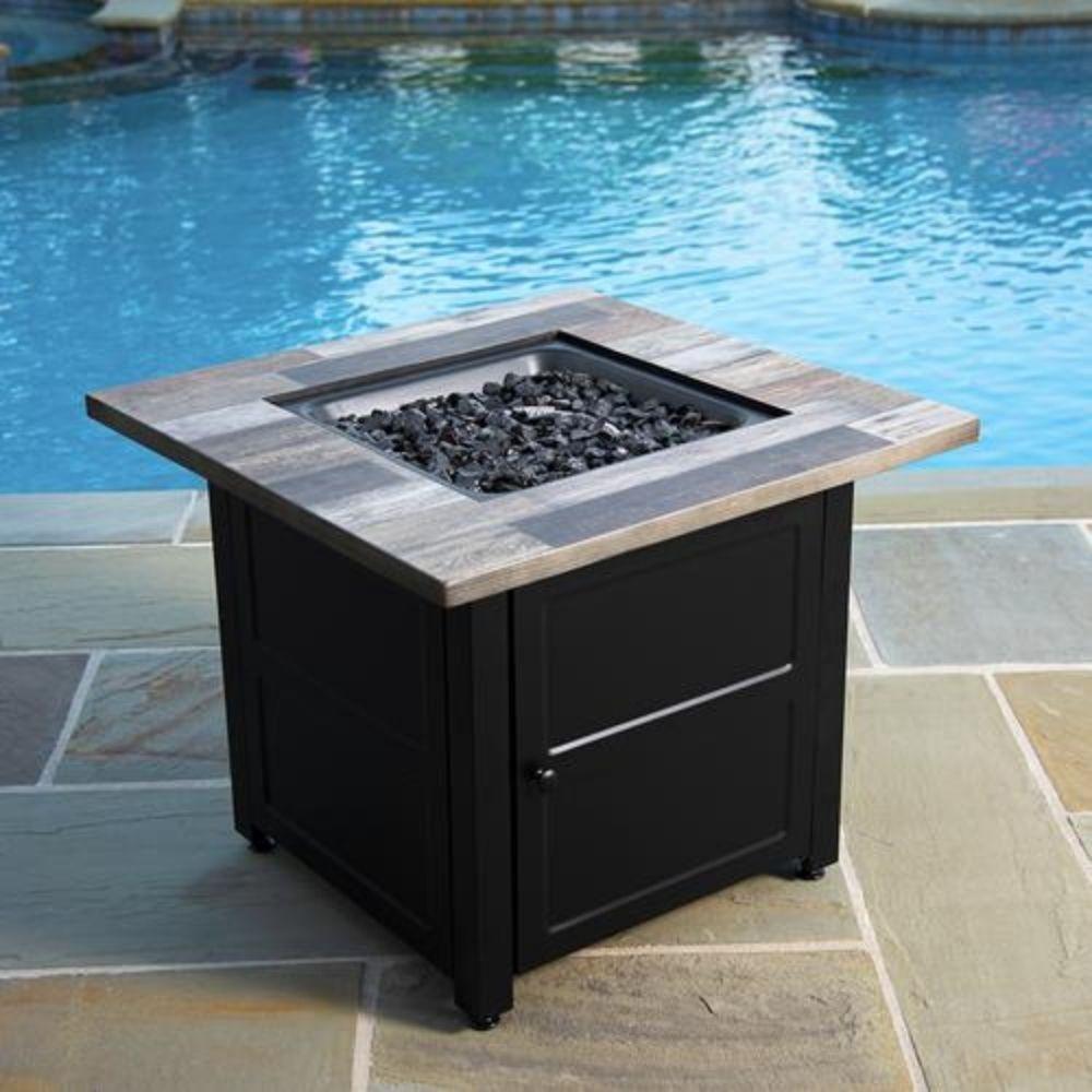 Endless Summer Cayden 30" Square LP Fire Pit Table Lifestyle
