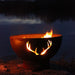 Fire Pit Art Antlers 36-Inch Handcrafted Carbon Steel Gas Fire Pit by the Lake