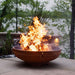 Fire Pit Art Emperor 37-Inch Handcrafted Carbon Steel Fire Pit with Wood and Flame