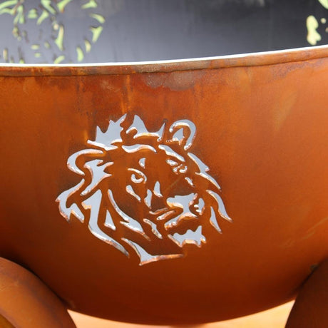 Lion Design of Fire Pit Art Africa's Big Five
