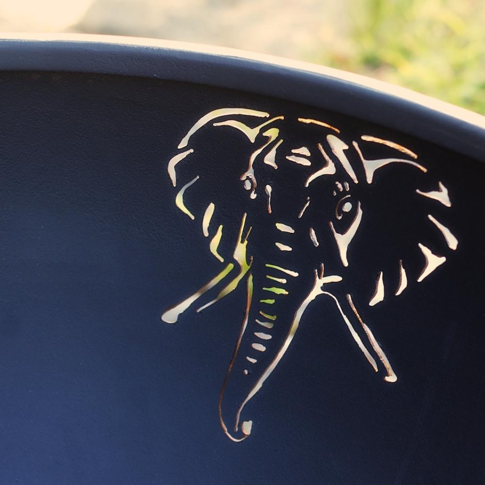 Elephant Design On The Inside Of Fire Pit Art Africa's Big Five