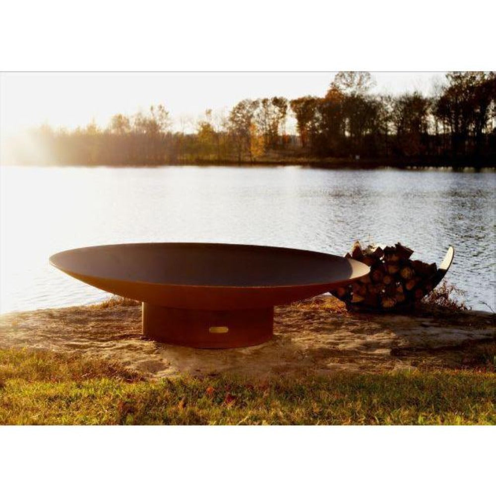 Fire Pit Art Asia - 72" Steel Fire Pit (AS72) with Log Holder