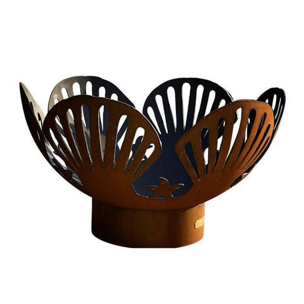 Fire Pit Art Barefoot Beach 42-Inch Handcrafted Carbon Steel Fire Pit (BB) - close-up view