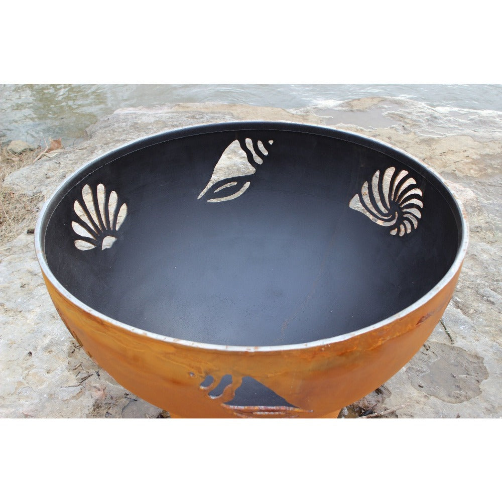 Wood Burning Fire Pit - Fire Pit Art Beachcomber - 36" Steel Fire Pit (BEACH)