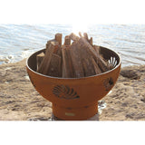 Wood Burning Fire Pit - Fire Pit Art Beachcomber - 36" Steel Fire Pit (BEACH)