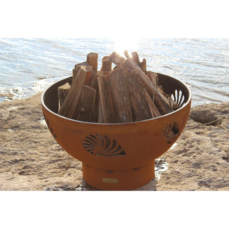 Wood Burning Fire Pit - Fire Pit Art Beachcomber - 36" Steel Fire Pit (BEACH)