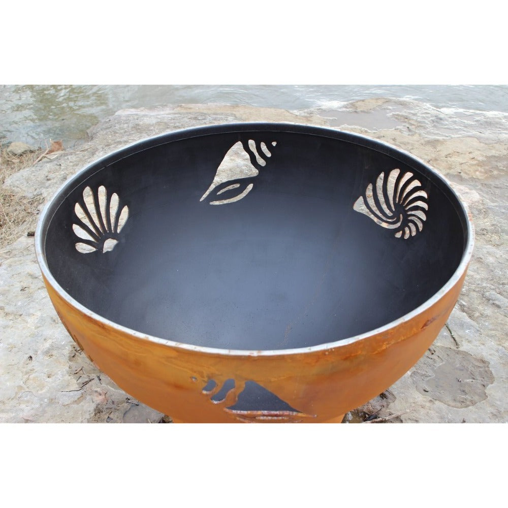 Fire Pit Art Beachcomber - 36" Handcrafted Carbon Steel Gas Fire Pit