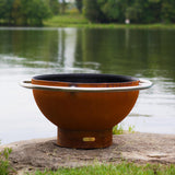 Fire Pit Art Bella Luna - 36" Handcrafted Carbon Steel Gas Fire Pit