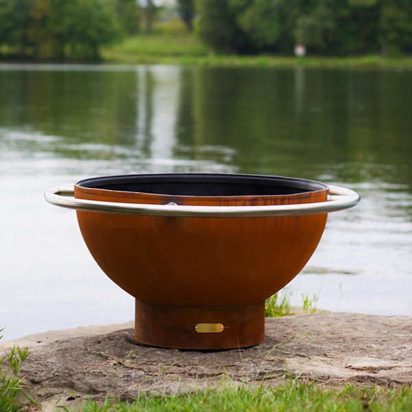 Fire Pit Art Bella Luna - 36" Handcrafted Carbon Steel Gas Fire Pit