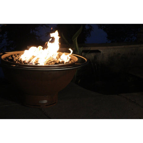 Fire Pit Art Bella Luna - 36" Handcrafted Carbon Steel Gas Fire Pit