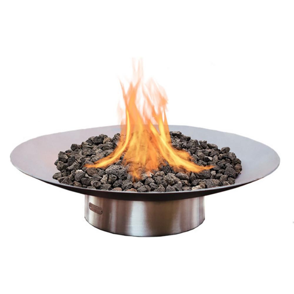 Fire Pit Art Bella Vita 46-Inch Handcrafted Stainless Steel Gas Fire Pit