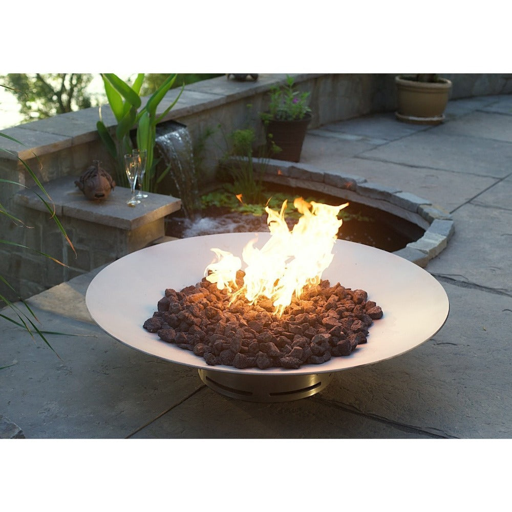 Fire Pit Art Bella Vita Handcrafted Stainless Steel Gas Fire Pit with Flame