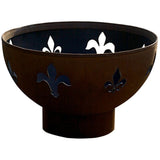 Wood Burning Fire Pit - Fire Pit Art Fleur De Lis - 36" Steel Fire Pit (FDL)