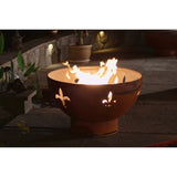 Fire Pit Art Fleur De Lis - 36" Handcrafted Carbon Steel Gas Fire Pit