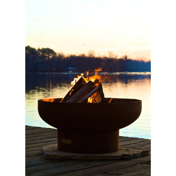 Wood Burning Fire Pit - Fire Pit Art Low Boy - 36" Steel Fire Pit (LB) - close-up view