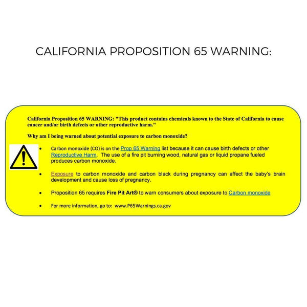 California Proposition 65 Warning - close-up view